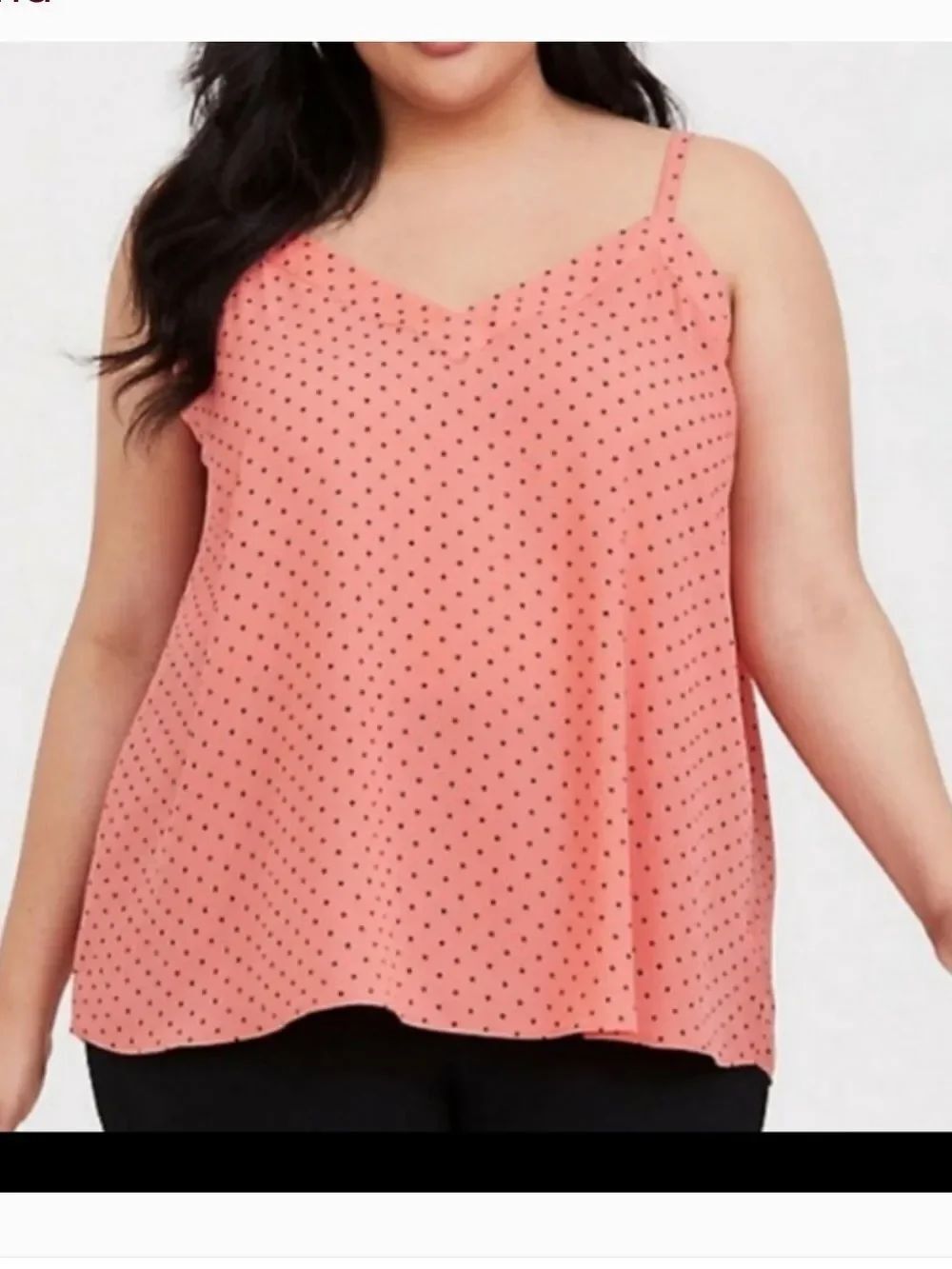 torrid SalmonāPink Polka Dot Chiffon Cami - Size 2
